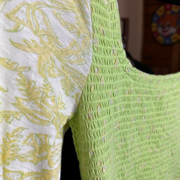 NWT Free People Marigold shirred bodice top in green - Picture 4 of 4
